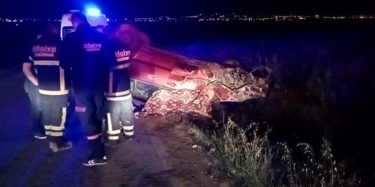 Tekirdağ'da kaza yapan araç 1 kişiye mezar oldu