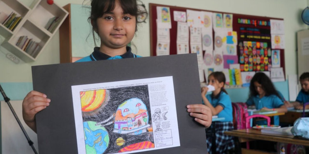 Manisalı 7 yaşındaki Karin Berra, NASA'nın resim yarışmasını kazandı