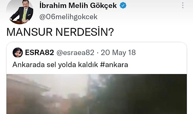 Melih Gökçek, başkentteki selle ilgili Mansur Yavaş'ı eleştirdi! Gerçeği öğrenince apar topar sildi