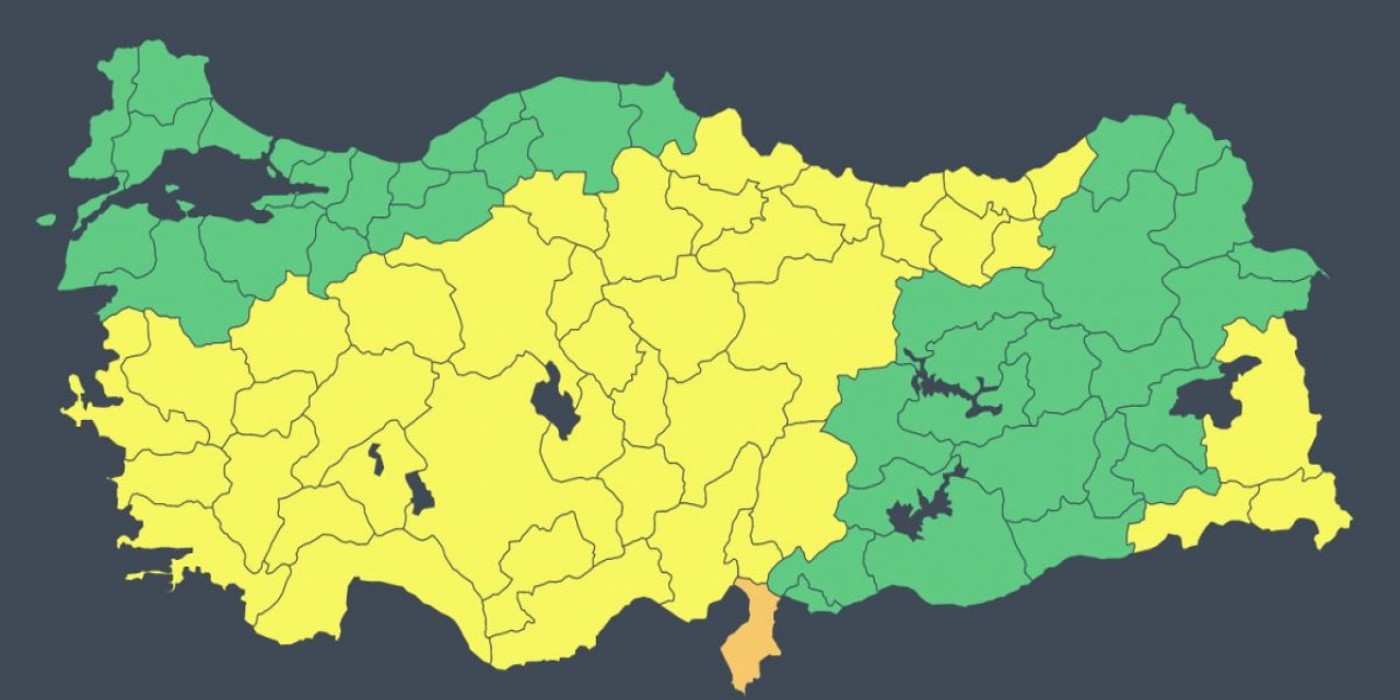 Meteoroloji'den 42 il için sarı ve turuncu kodlu uyarı