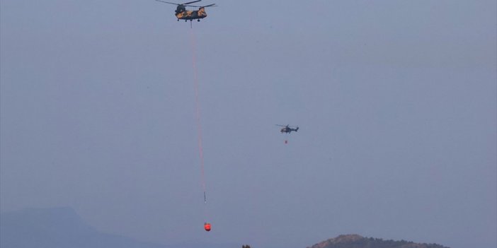 Marmaris'teki Yangının Söndürülmesi İçin Askeri Helikopterler 201 Sorti Yaptı