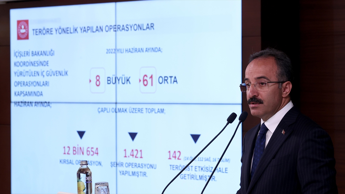 İçişleri Bakanlığı Sözcüsü Çataklı: Hazirandaki Terör Operasyonlarında 142 Terörist Etkisiz Hale Getirildi