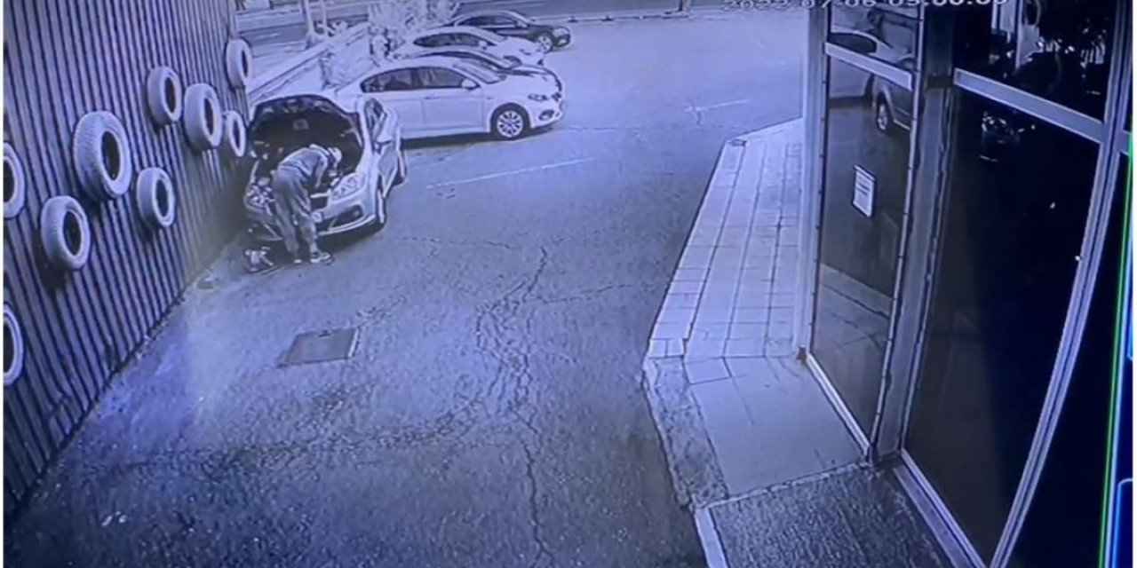Ankara'da hırsızlar, tamirci gibi yanaştıkları otomobilden parça çaldı