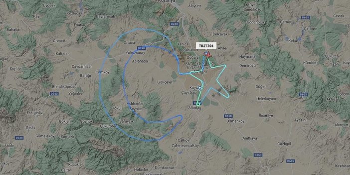 Bayraktar Tb2, Kütahya'da Rotasını Ay Yıldızla Çizdi
