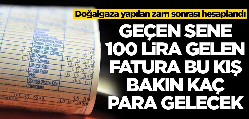 Geçen sene 1000 lira gelen doğalgaz faturası bu kış bakın kaç para gelecek
