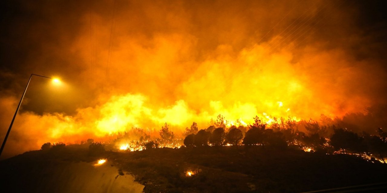 Mersin'de orman yangını: 110 ev tahliye edildi