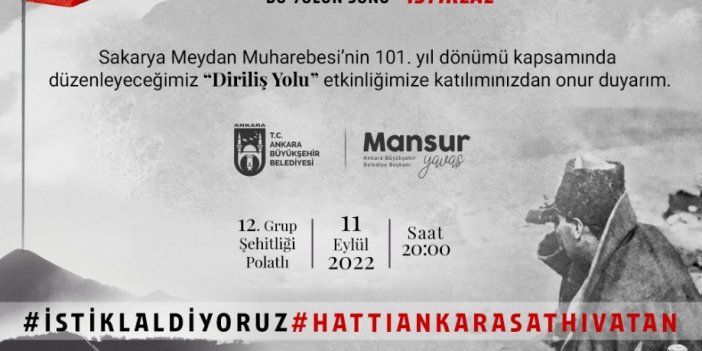 SAKARYA MEYDAN MUHAREBESİ’NİN 101. YILINDA ŞEHİTLER ANILACAK