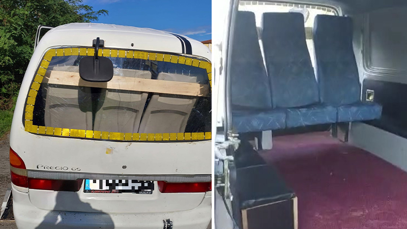 Kamyonetle öğrenci taşıyan ehliyetsiz sürücüye 13 bin lira ceza