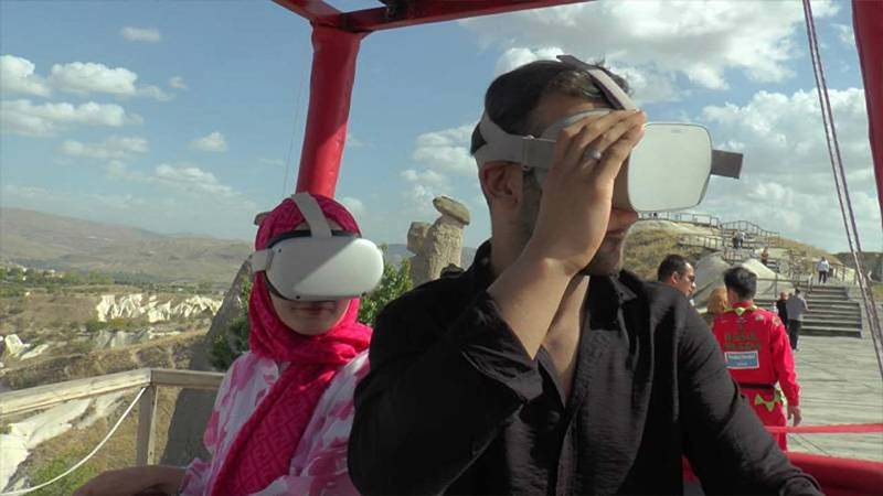 Kapadokya'daki yerli turistler için 'Sanal Balon Turu' gündem oldu