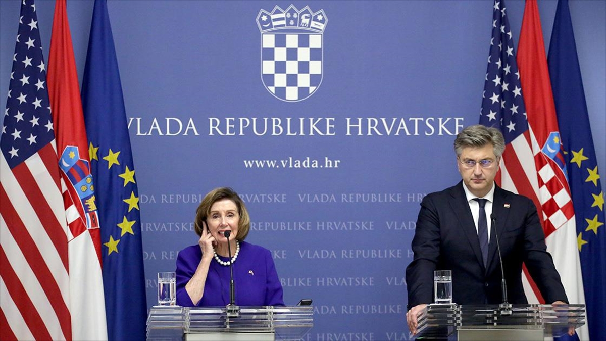 Hırvatistan Başbakanı Plenkovic, ABD Temsilciler Meclisi Başkanı Pelosi'yi Kabul Etti