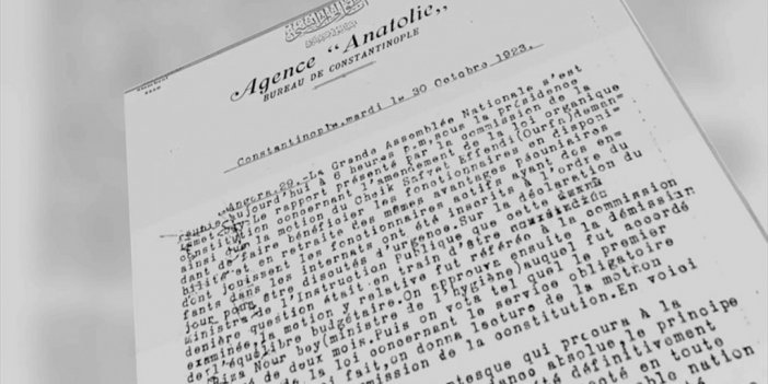 Cumhuriyet'in İlanı Aa Bültenlerinde