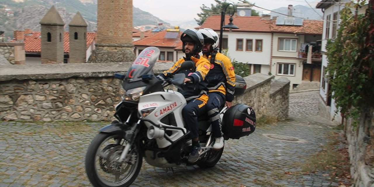 Amasya'da Motosiklet Ambulansla Vakalara Kısa Sürede Ulaşılıyor