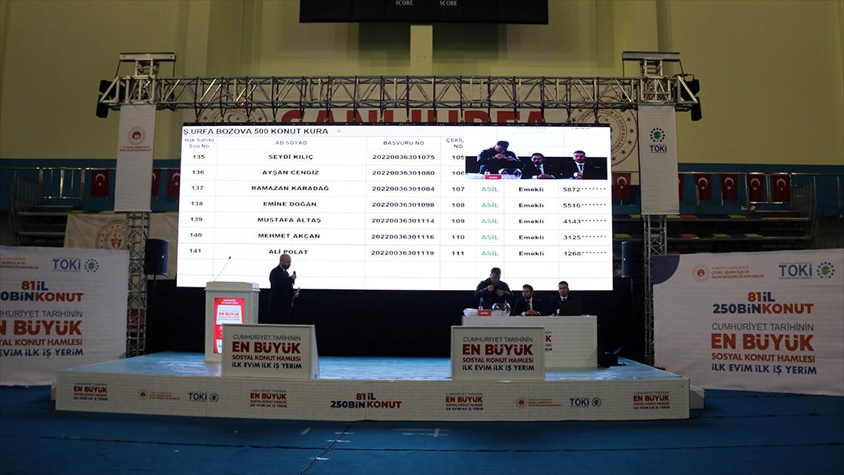 Şanlıurfa'da 'ilk Evim, İlk İş Yerim' Projesinde Yapılacak Konutlar İçin Kura Töreni