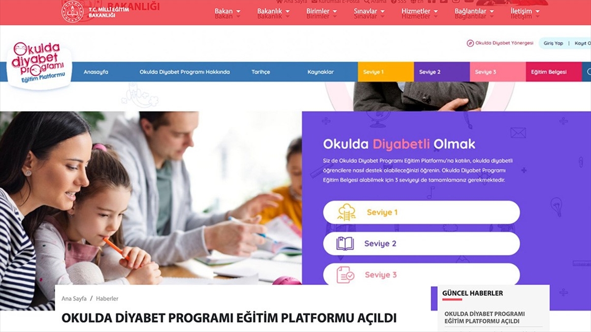 'Okulda Diyabet Programı Eğitim Platformu' Erişime Açıldı