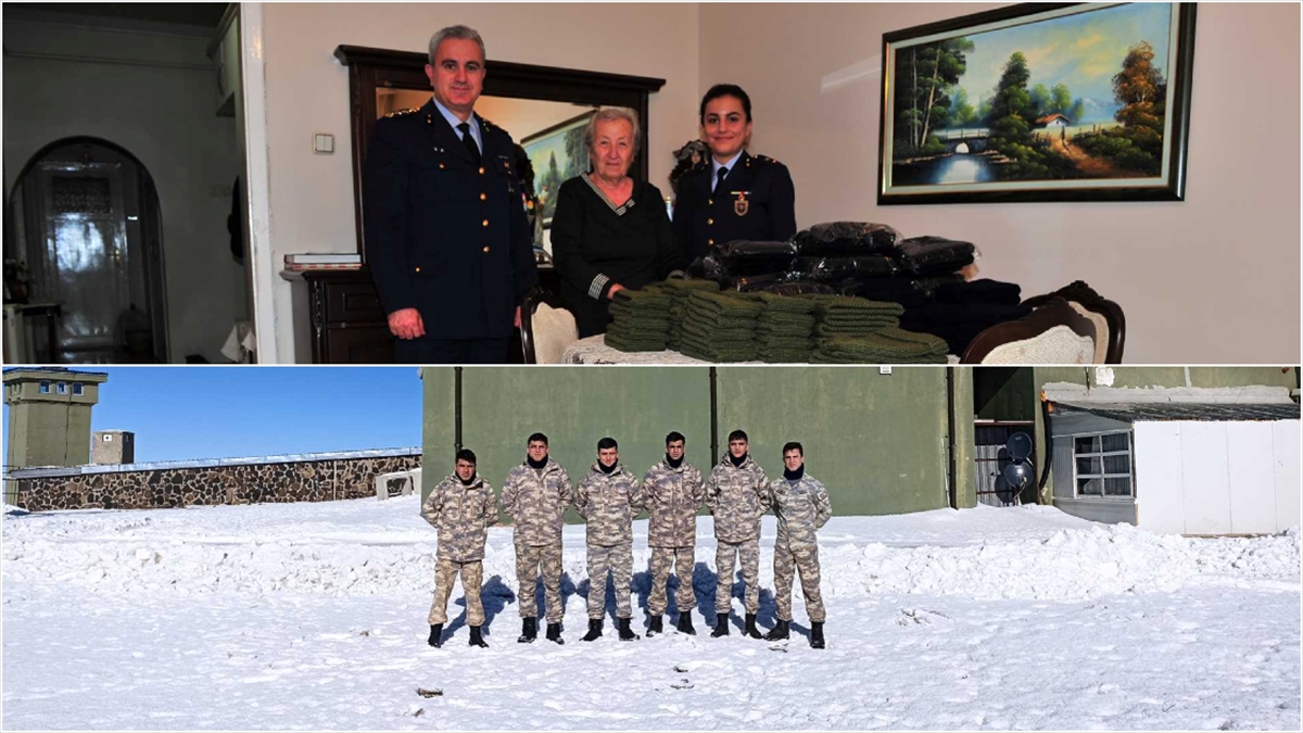 Hatice Ninenin Hediye Ettiği Bere Ve Boyunluklar Erzurum'da Mehmetçiğe Ulaştı