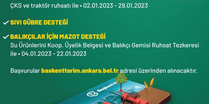 KIRSAL KALKINMADA BAŞKENT MODELİ: MAZOT VE SIVI GÜBRE DESTEĞİ BAŞLIYOR