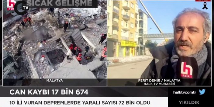 Enkaz başındaki gazeteciye saldırı!