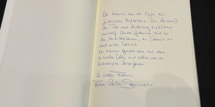Almanya Cumhurbaşkanı Steinmeier Berlin Büyükelçiliğindeki Taziye Defterini İmzaladı