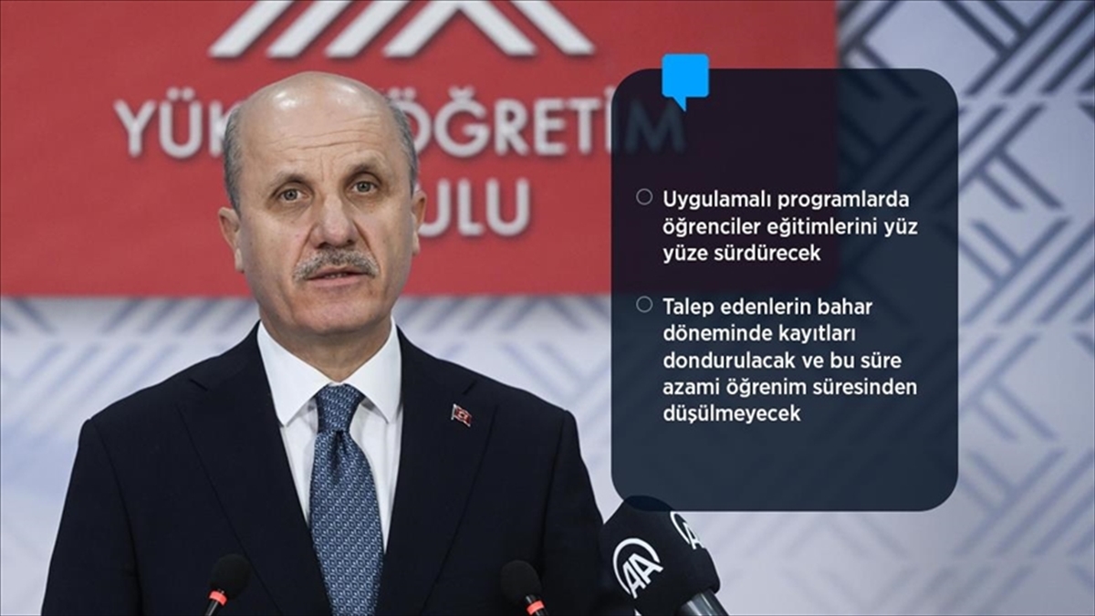 Yök Başkanı Özvar: Nisan Başı İtibarıyla Yüz Yüze Eğitimin De Olduğu Hibrit Seçenek Değerlendirilecek