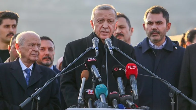 Erdoğan, depremin etkilediği Nurdağı’nda konuştu