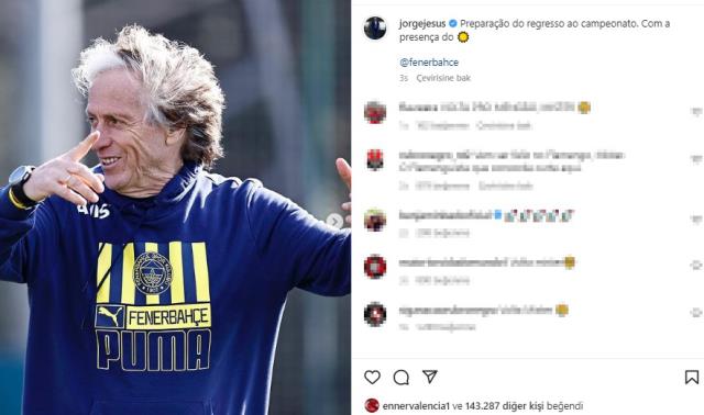 Jorge Jesus'un paylaşımı sosyal medyayı yıktı