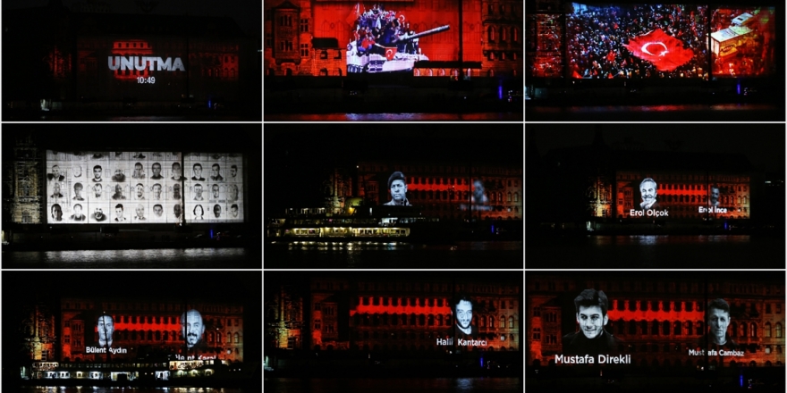 Haydarpaşa Garı'nda 15 Temmuz Mapping Gösterisi
