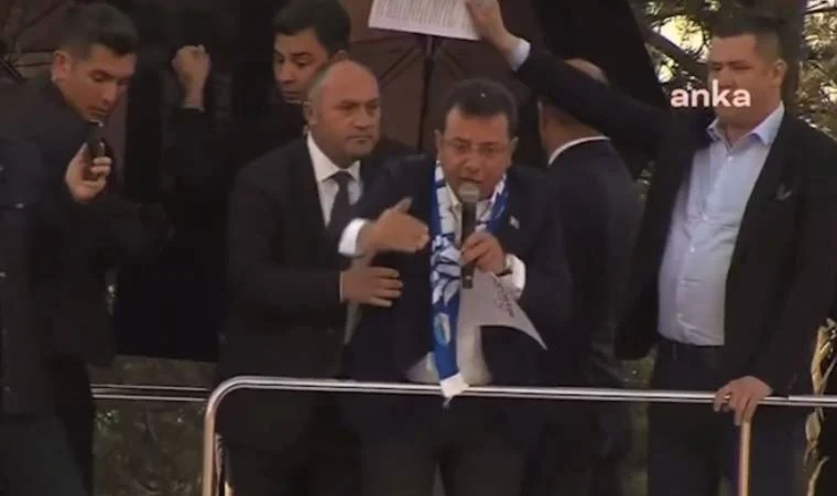 Erzurum'da provokasyon... İmamoğlu'na taşlı saldırı