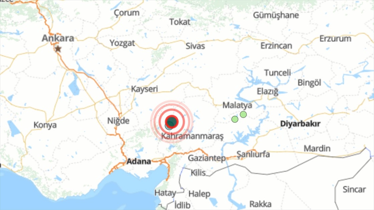 Kahramanmaraş'ta 4,2 Büyüklüğünde Deprem