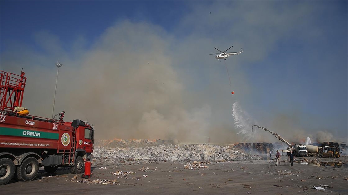 Kahramanmaraş'ta Geri Dönüşüm Fabrikasında Çıkan Yangın Kontrol Altına Alındı