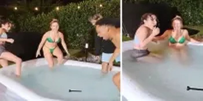 Buzlu jakuziye girdi, altına kaçırdı!