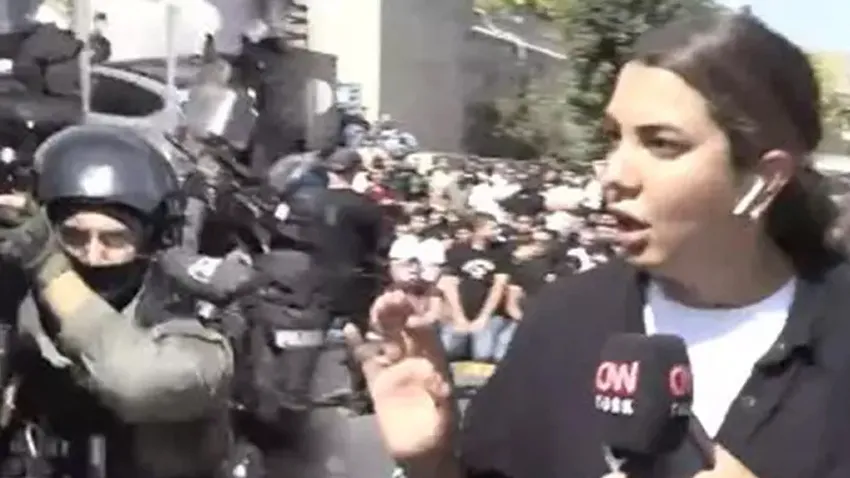 İsrail polisinden Fulya Öztürk'e canlı yayında müdahale