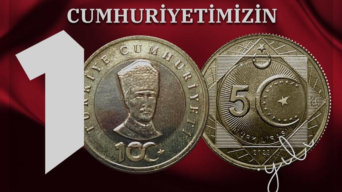 Hazine Ve Maliye Bakanlığı, Cumhuriyet'in 100. Yılına Özel Basılan "5 Türk Lirası" Hatıra Parasını Tanıttı
