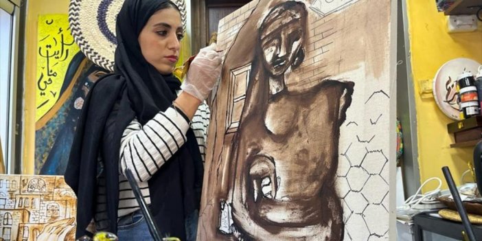 Ürdünlü Genç Ressam, Kınayla Yaptığı "yarım Hayat" Tablosunda Gazzelilerin Acılarını Anlatıyor
