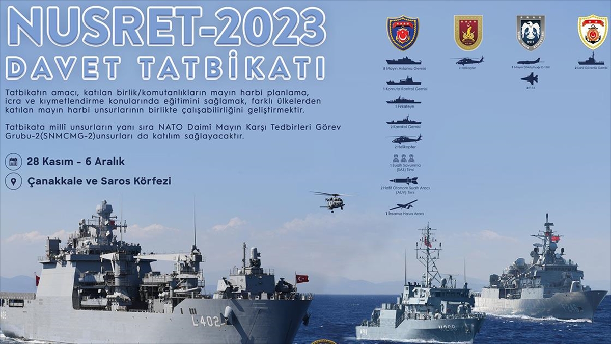 "nusret-2023 Davet Tatbikatı" Çanakkale Ve Saros Körfezi'nde Başladı