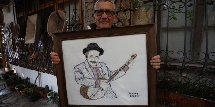 Sanatçı Tuncay Yurtsever 34 Bin Toplu İğneyle Aşık Veysel'in Portresini Yaptı