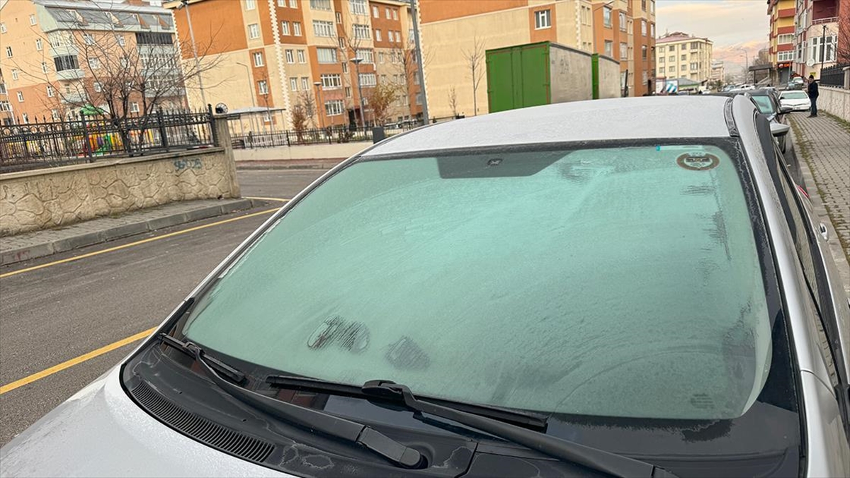 Erzurum Ve Kars’ta Araç Camları Buz Tuttu, Bitkiler Kırağıyla Kaplandı