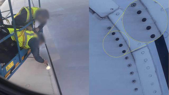 Yolcu kanattaki eksik civataları fark etti, uçuş iptal edildi.