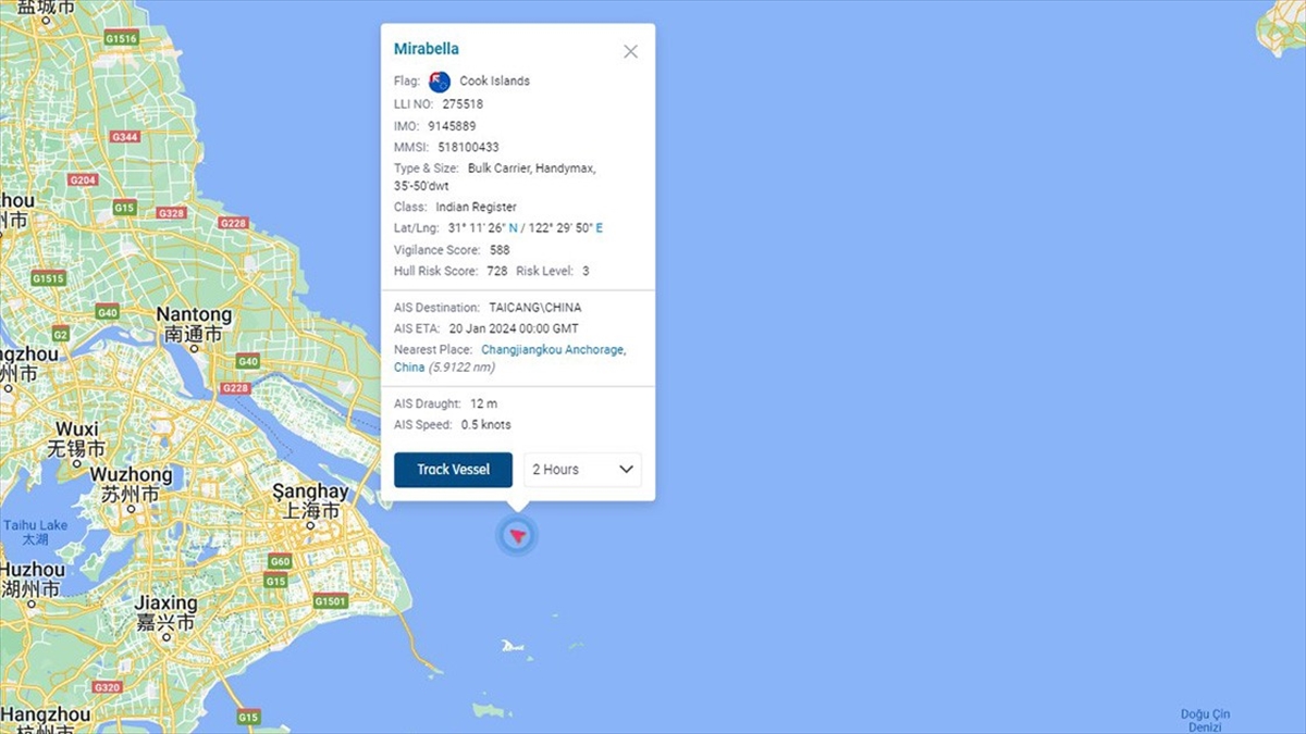 Şangay Açıklarında Batan Marshall Bayraklı Gemideki Türk Mürettebatın Tahliyesi İçin Koordinasyon Sağlandı