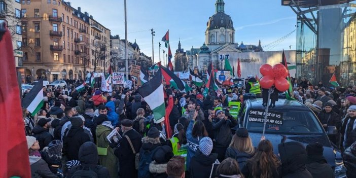 İsveç'te Binlerce Kişi Filistin'e Destek İçin Yürüdü