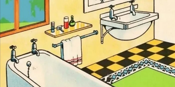 Deneyenlerin sadece yüzde 1'i çözebildi! Banyo resmindeki mantık hatası nerde?