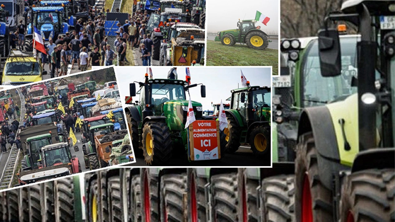 Avrupa'da çiftçiler ayaklandı: Traktörünü alan sokağa çıktı... Dalga dalga yayılıyor