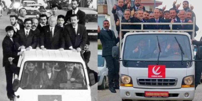 Fatih Erbakan babası Necmettin Erbakan’ın ikonik kamyon kasası pozunu verdi