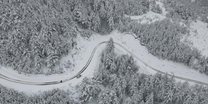 Karla Kaplanan Kastamonu Ormanları Dron İle Görüntülendi