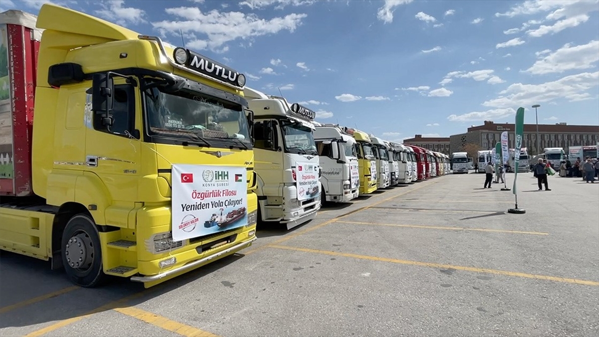 Konya'dan Gazze'ye 22 Yardım Tırı Gönderildi