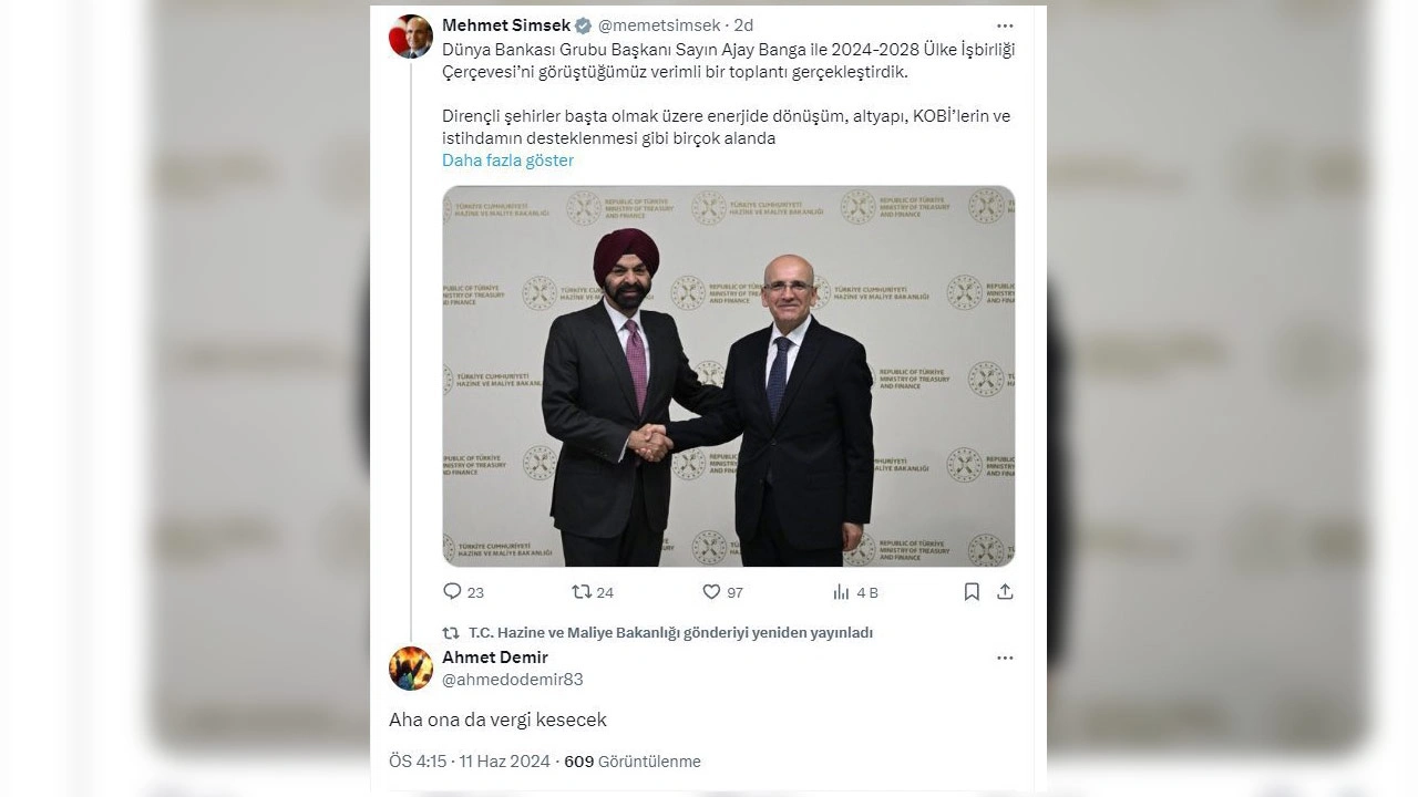 Bakanlık'tan güldüren retweet: Aha ona da vergi kesecek
