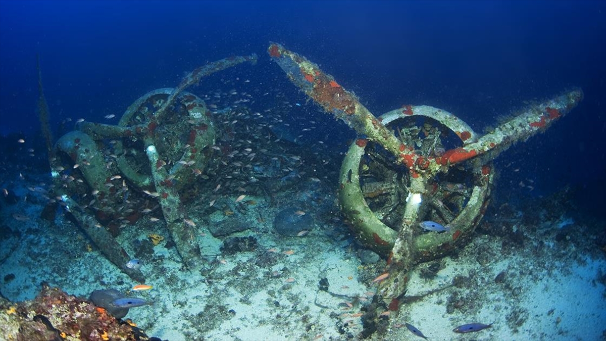İkinci Dünya Savaşı Batığı İtalyan Askeri Uçağı Kaş Açıklarında Görüntülendi
