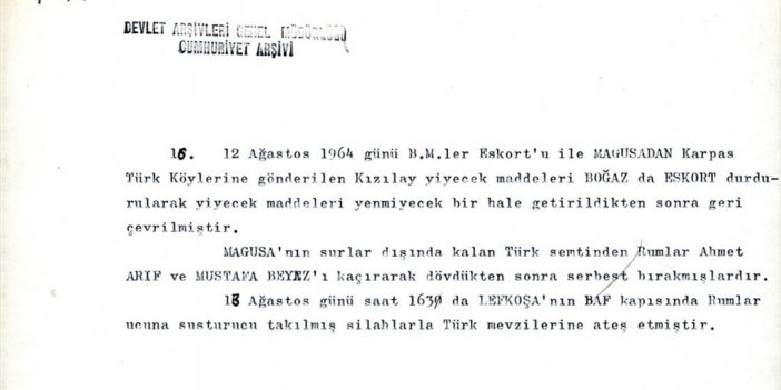Kıbrıs Barış Harekatı İçin Devleti Alarma Geçiren Belgeler Devlet Arşivleri'nde Saklanıyor