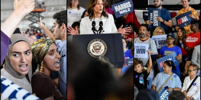 Harris'in Mitingi, Filistin Destekçileri Ve Onlara Karşılık Verenlerin Sloganları Nedeniyle Bölündü