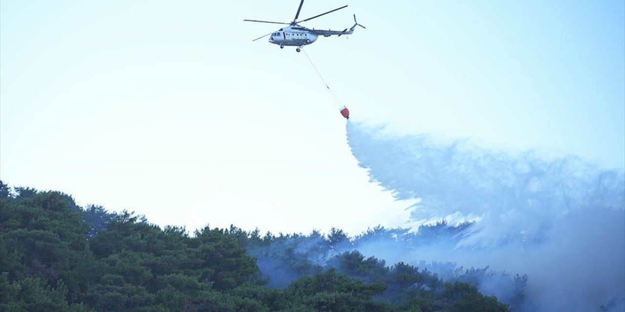 İzmir'deki Orman Yangınına Havadan Müdahaleye Yeniden Başlandı
