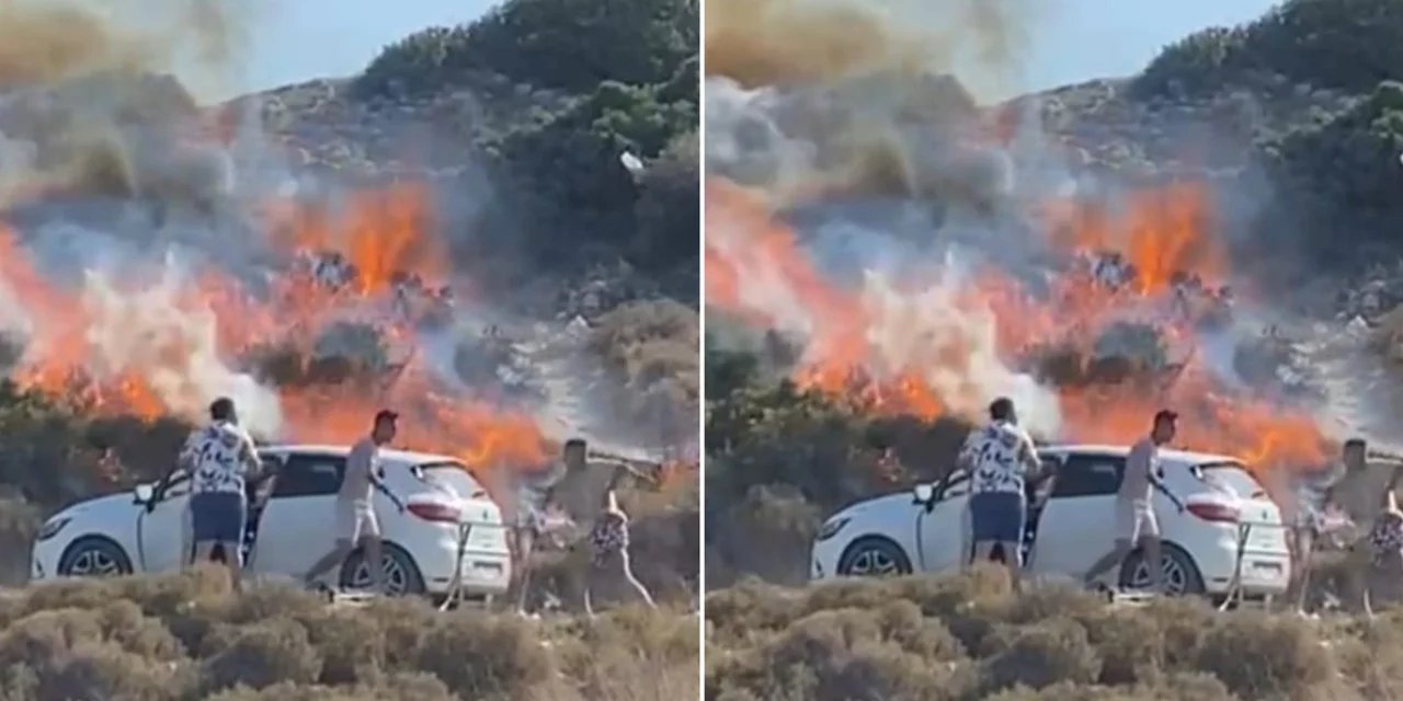Urla'daki Yangının Başlama Anı... Piknikçiler Koca Ormanı Böyle Yaktı!